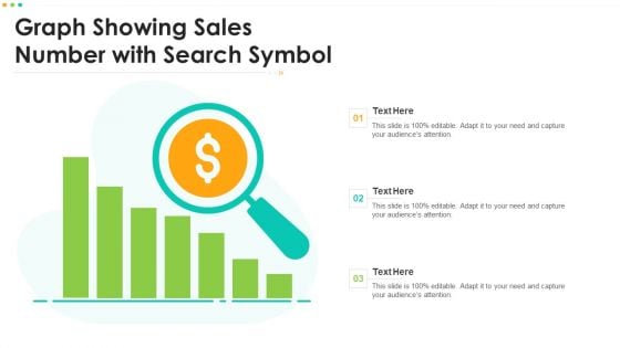 Graph Showing Sales Number With Search Symbol Professional PDF