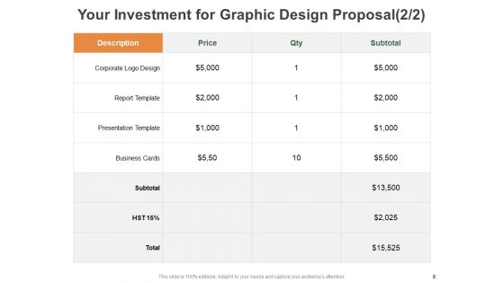 Graphic Design Proposal Ppt PowerPoint Presentation Complete Deck With Slides