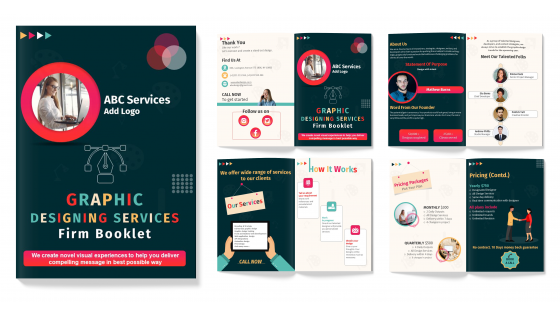 Graphic Designing Services Firm Booklet PPT Template Graphic Designing Services Firm Booklet PPT Template