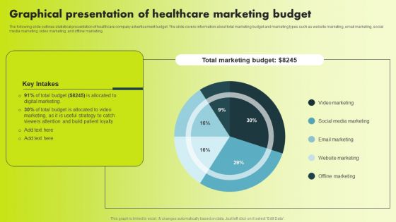 Graphical Presentation Of Healthcare Marketing Budget Portrait PDF