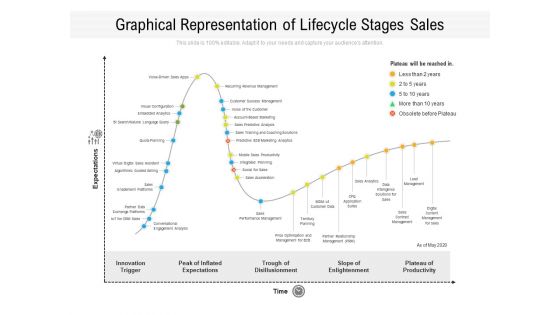 Graphical Representation Of Lifecycle Stages Sales Ppt PowerPoint Presentation Gallery Example Topics PDF