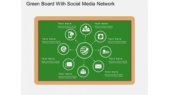 Green Board With Social Media Network PowerPoint Template Green Board With Social Media Network PowerPoint Template
