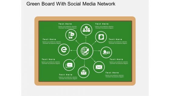 Green Board With Social Media Network PowerPoint Template