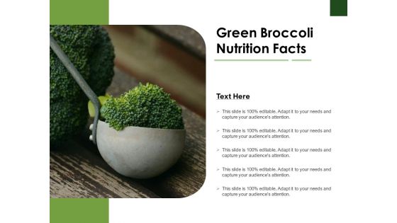 Green Broccoli Nutrition Facts Ppt PowerPoint Presentation Portfolio Example PDF