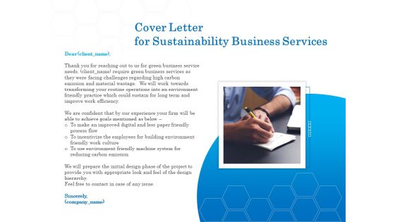 Green Business Cover Letter For Sustainability Business Services Formats PDF Green Business Cover Letter For Sustainability Business Services Formats PDF