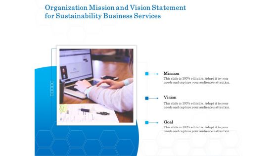 Green Business Organization Mission And Vision Statement For Sustainability Business Services Diagrams PDF