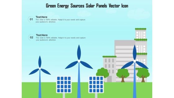 Green Energy Sources Solar Panels Vector Icon Ppt PowerPoint Presentation Gallery Icon PDF