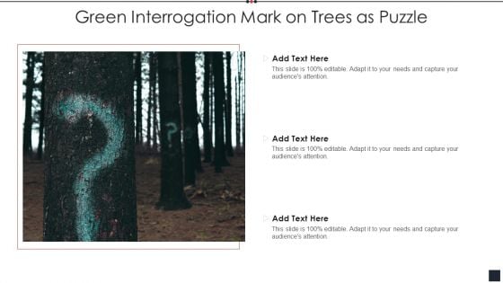 Green Interrogation Mark On Trees As Puzzle Portrait PDF