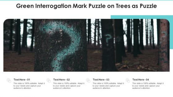 Green Interrogation Mark Puzzle On Trees As Puzzle Ppt PowerPoint Presentation Gallery Images PDF