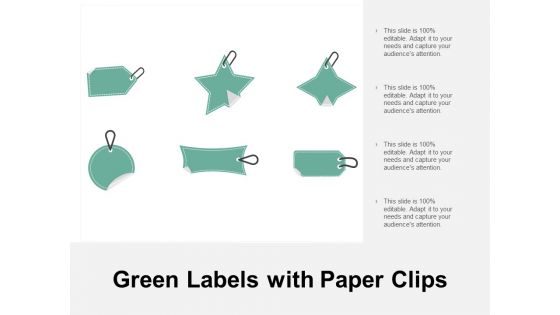 Green Labels With Paper Clips Ppt PowerPoint Presentation Slides Vector