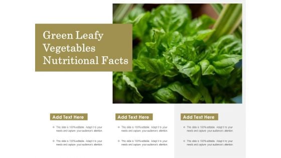 Green Leafy Vegetables Nutritional Facts Ppt PowerPoint Presentation Samples PDF