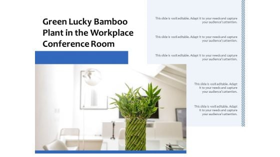 Green Lucky Bamboo Plant In The Workplace Conference Room Ppt PowerPoint Presentation Pictures Background Designs PDF