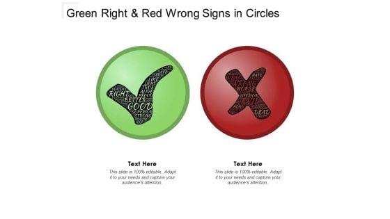 Green Right And Red Wrong Signs In Circles Ppt PowerPoint Presentation Model Mockup