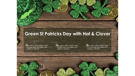 Green St Patricks Day With Hat And Clover Ppt Powerpoint Presentation Visual Aids Styles