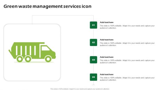 Green Waste Management Services Icon Ppt PowerPoint Presentation Styles Designs PDF