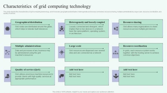 Grid Computing For High Performance Solutions Characteristics Of Grid Computing Technology Brochure PDF