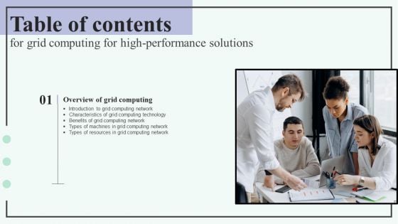 Grid Computing For High Performance Solutions Table Of Contents Diagrams PDF