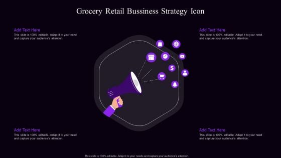 Grocery Retail Bussiness Strategy Icon Graphics PDF