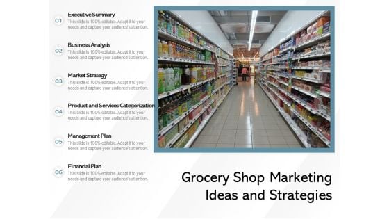 Grocery Shop Marketing Ideas And Strategies Ppt PowerPoint Presentation Model Examples PDF
