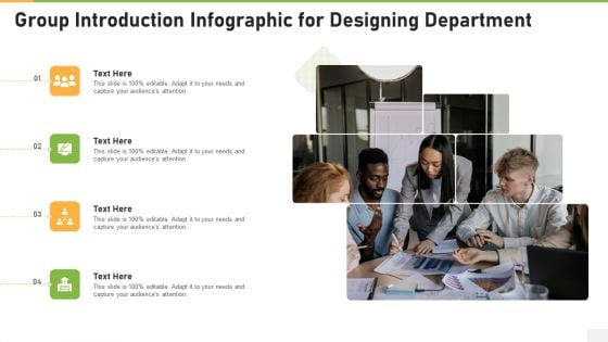 Group Introduction Infographic For Designing Department Demonstration PDF