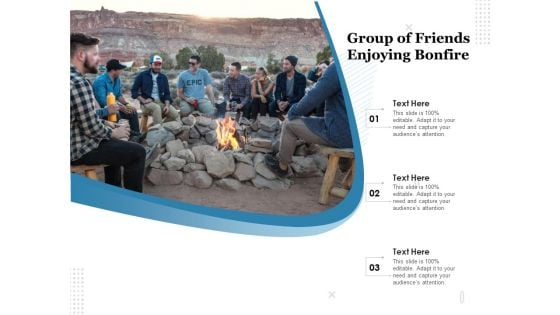 Group Of Friends Enjoying Bonfire Ppt PowerPoint Presentation File Background Images PDF