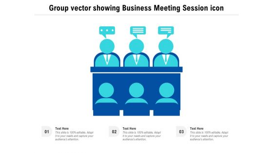 Group Vector Showing Business Meeting Session Icon Ppt PowerPoint Presentation Gallery Show PDF