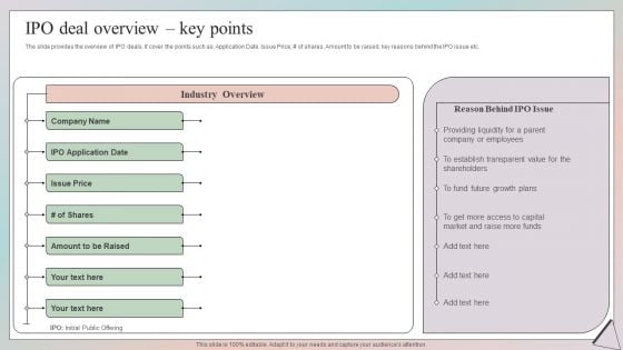 Grow Capital Through Equity Debt IPO Deal Overview Key Points Themes PDF