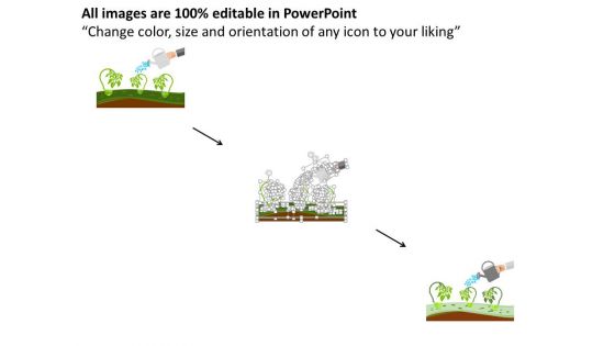 Grow Plant For Green Energy Source Powerpoint Template