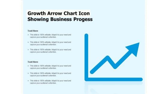 Growth Arrow Chart Icon Showing Business Progess Ppt PowerPoint Presentation Gallery Icons PDF