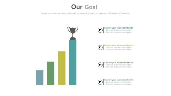 Growth Bar Graph With Trophy On Top Powerpoint Slides