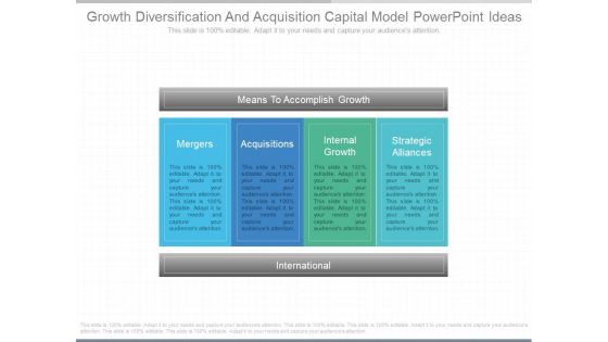 Growth Diversification And Acquisition Capital Model Powerpoint Ideas