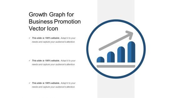 Growth Graph For Business Promotion Vector Icon Ppt PowerPoint Presentation Slides Background PDF