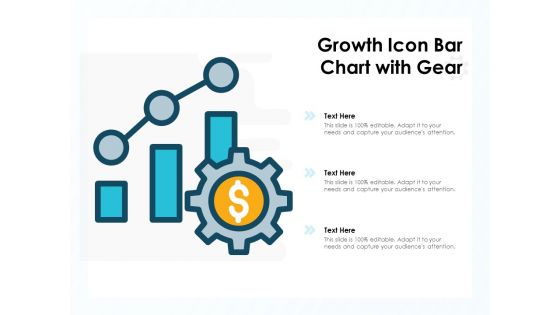 Growth Icon Bar Chart With Gear Ppt PowerPoint Presentation Icon Slides