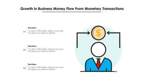 Growth In Business Money Flow From Monetary Transactions Ppt PowerPoint Presentation File Pictures PDF