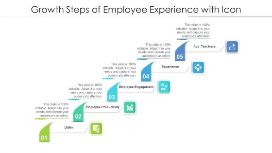 Growth Steps Of Employee Experience With Icon Ppt Styles Guidelines PDF