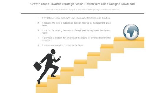 Growth Steps Towards Strategic Vision Powerpoint Slide Designs Download