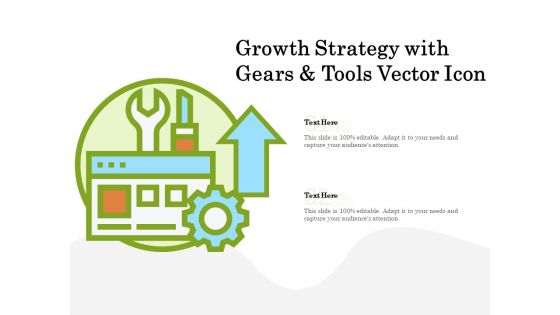 Growth Strategy With Gears And Tools Vector Icon Ppt PowerPoint Presentation Show Slideshow