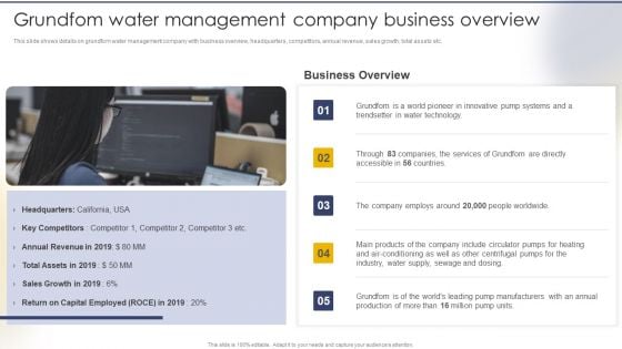 Grundfom Water Management Company Business Overview Diagrams PDF