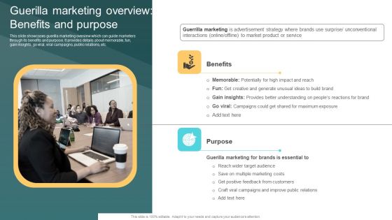 Guerilla Marketing Overview Benefits And Purpose Deploying Viral Marketing Strategies Demonstration PDF Guerilla Marketing Overview Benefits And Purpose Deploying Viral Marketing Strategies Demonstration PDF