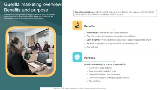 Guerilla Marketing Overview Benefits And Purpose Deploying Viral Marketing Strategies Demonstration PDF