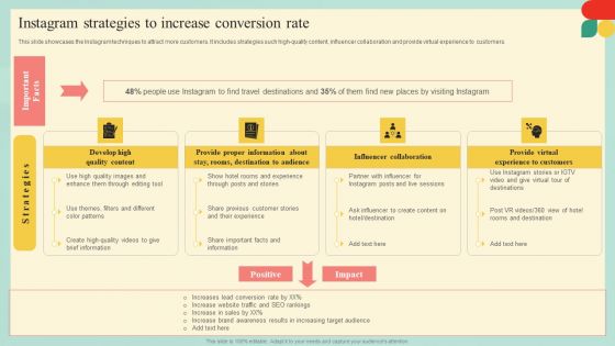 Guide Developing Strategies Improve Travel Tourism Marketing Instagram Strategies To Icons PDF