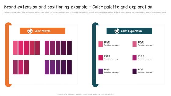 Guide For Brand Brand Extension And Positioning Example Color Palette Mockup PDF