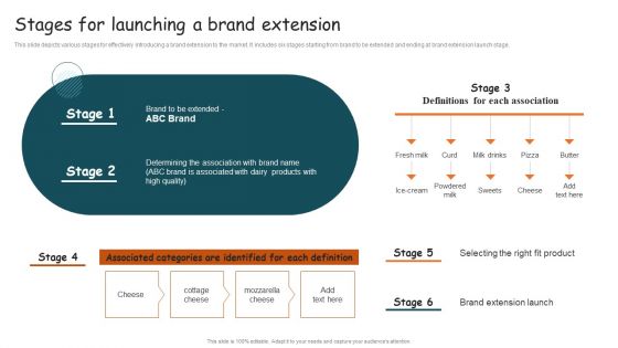 Guide For Brand Stages For Launching A Brand Extension Demonstration PDF