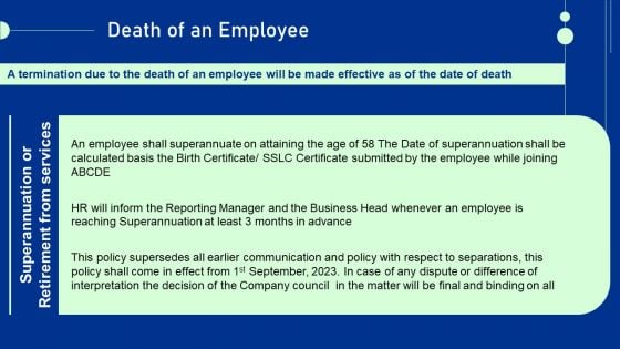 Guide For Staff Termination Policy Death Of An Employee Structure PDF Guide For Staff Termination Policy Death Of An Employee Structure PDF
