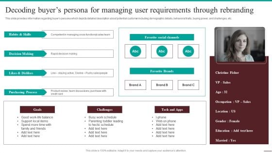 Guide For Systematic Decoding Buyers Persona For Managing User Requirements Formats PDF