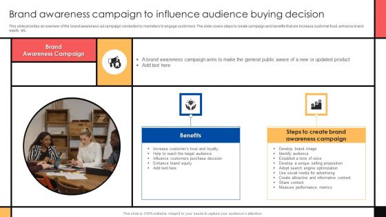 Guide To Create Advertising Campaign For Client Engagement Brand Awareness Campaign To Influence Audience Elements PDF