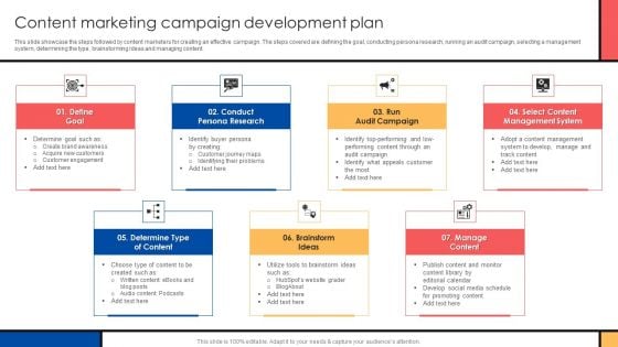 Guide To Create Advertising Campaign For Client Engagement Content Marketing Campaign Development Plan Icons PDF