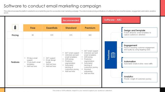 Guide To Create Advertising Campaign For Client Engagement Software To Conduct Email Template PDF