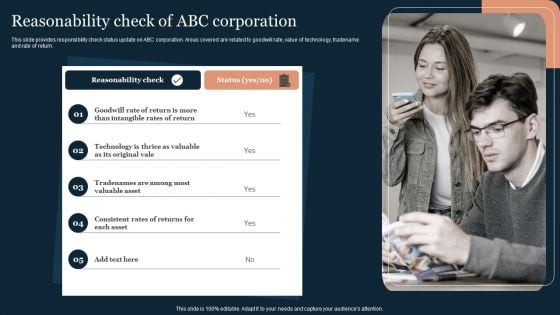 Guide To Develop And Estimate Brand Value Reasonability Check Of Abc Corporation Download PDF