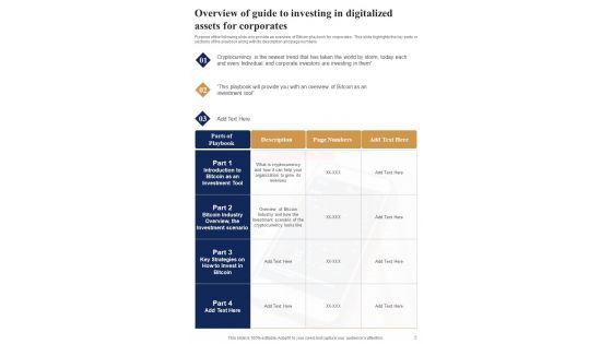 Guide To Investing In Digitalized Assets Template